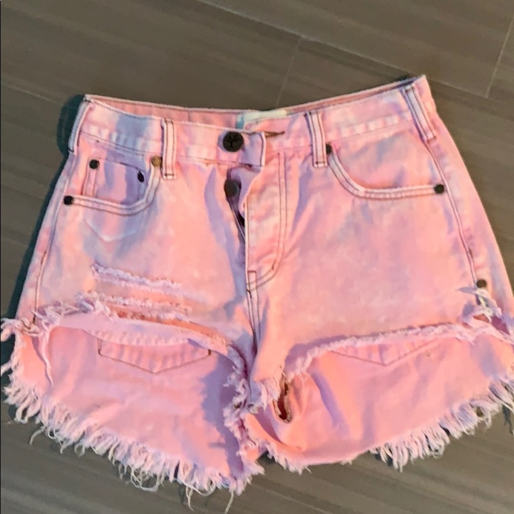 Pink One Teaspoon Denim Shorts Size 25